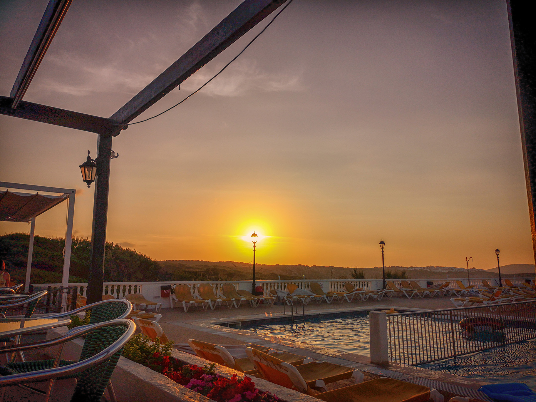 Menorca round the pool sunset 1